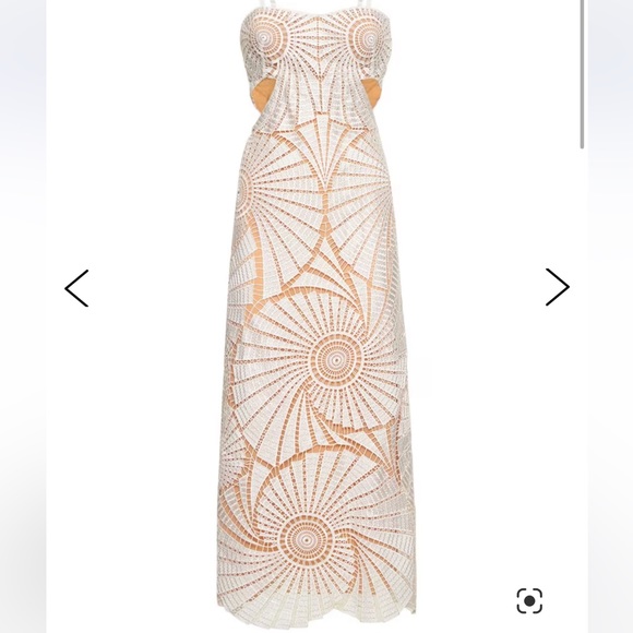 SIMKHAI
Jamie Fossil Guipure Combo Midi Dress in white -  NWT - size 6 - Picture 6 of 12